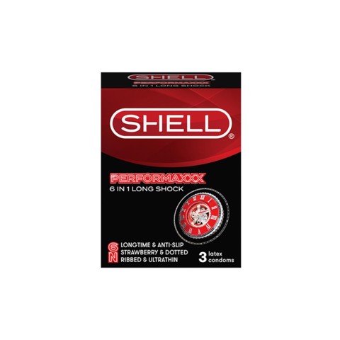 Bao cao su Shell Performaxxx 6 in 1 - Kéo dài thời gian - Hộp 3 cái