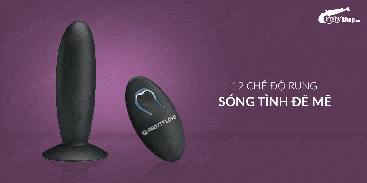 Kho sỉ Que rung kích thích hậu môn 12 chế độ rung điều khiển từ xa dùng sạc - Pretty Love Remote chính hãng Kho sỉ Que rung kích thích hậu môn 12 chế độ rung điều khiển từ xa dùng sạc - Pretty Love Remote chính hãng
