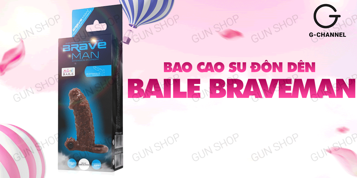 Phân phối Bao cao su đôn dên tăng kích thước rung nhiều điểm nổi Baile Braveman mới nhất Phân phối Bao cao su đôn dên tăng kích thước rung nhiều điểm nổi Baile Braveman mới nhất
