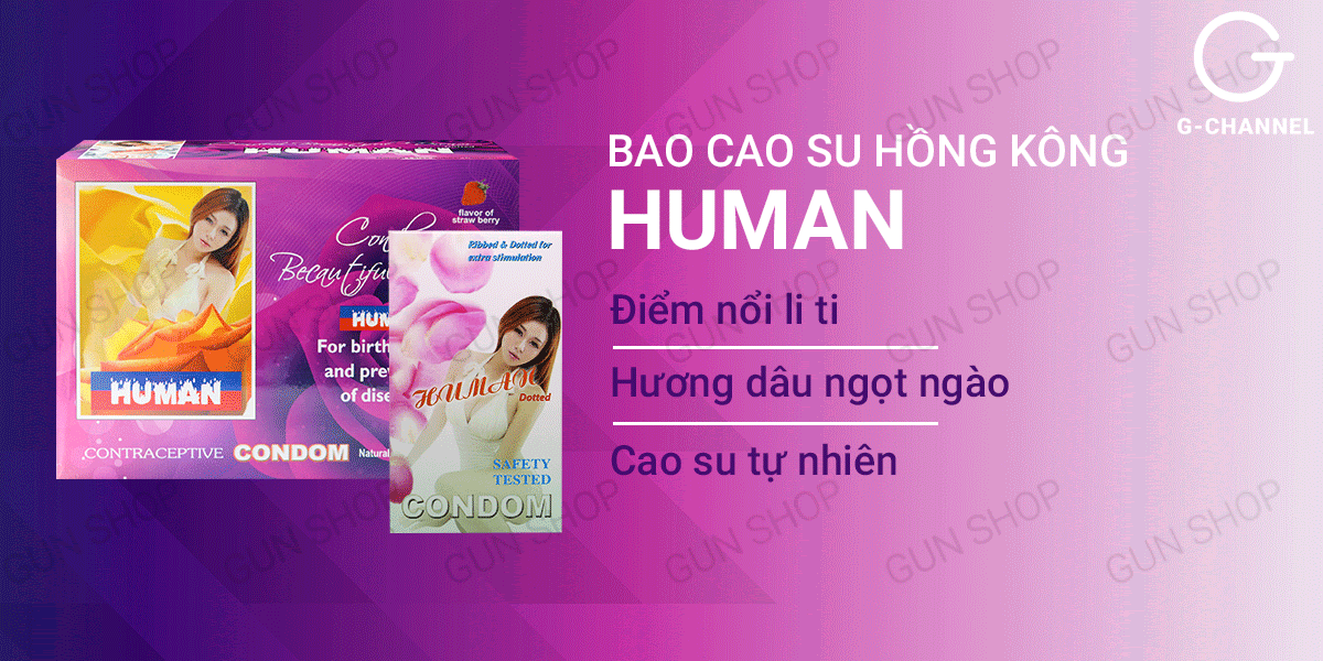 Cung cấp Bao cao su Human - Hương dâu điểm nổi - Hộp 120 cái cao cấp Cung cấp Bao cao su Human - Hương dâu điểm nổi - Hộp 120 cái cao cấp