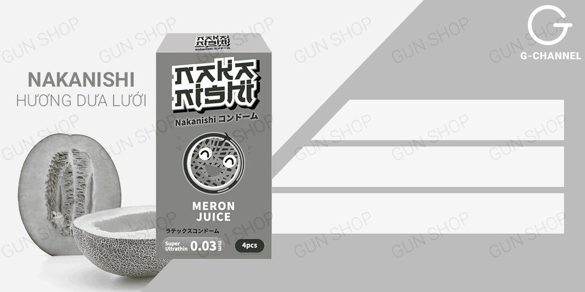 Review Bao cao su Nakanishi - Siêu mỏng 0.03mm - Hương dưa lưới - Hộp 4 cái giá sỉ Review Bao cao su Nakanishi - Siêu mỏng 0.03mm - Hương dưa lưới - Hộp 4 cái giá sỉ