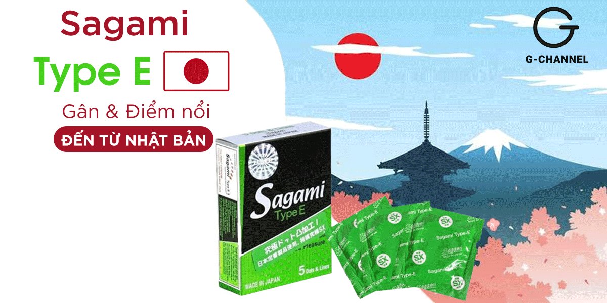 Bỏ sỉ Bao cao su Sagami Type E - Gân và điểm nổi - Hộp 5 cái tốt nhất Bỏ sỉ Bao cao su Sagami Type E - Gân và điểm nổi - Hộp 5 cái tốt nhất